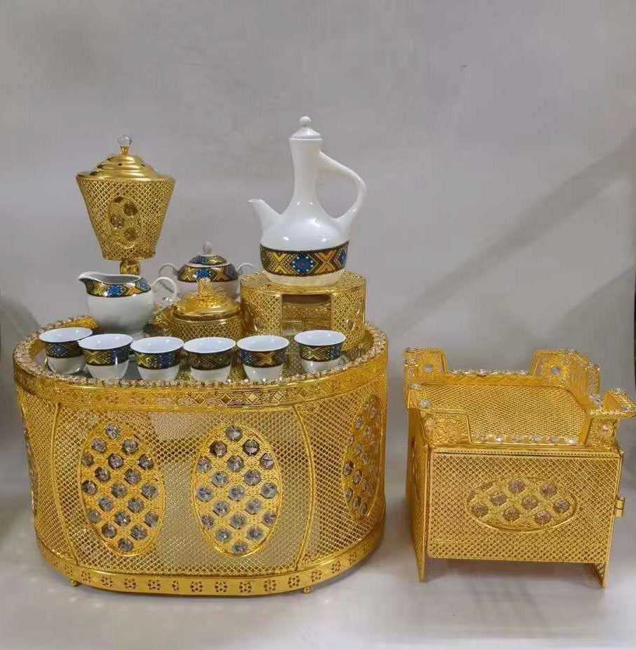 Traditional | Eritrean | Ethiopian | Arabs Coffee Table Set, Rekebot Oval Shape
