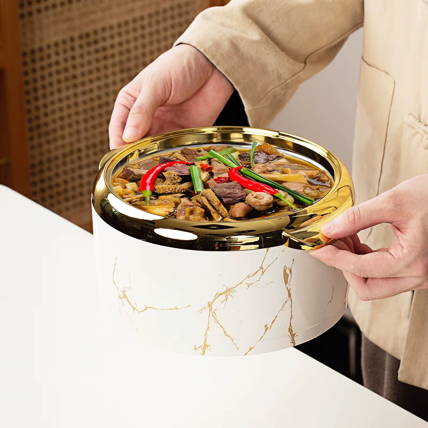 Food Warmer Set, Golden Touch Food Warmer, Thermal Casserole Dish 3pcs
