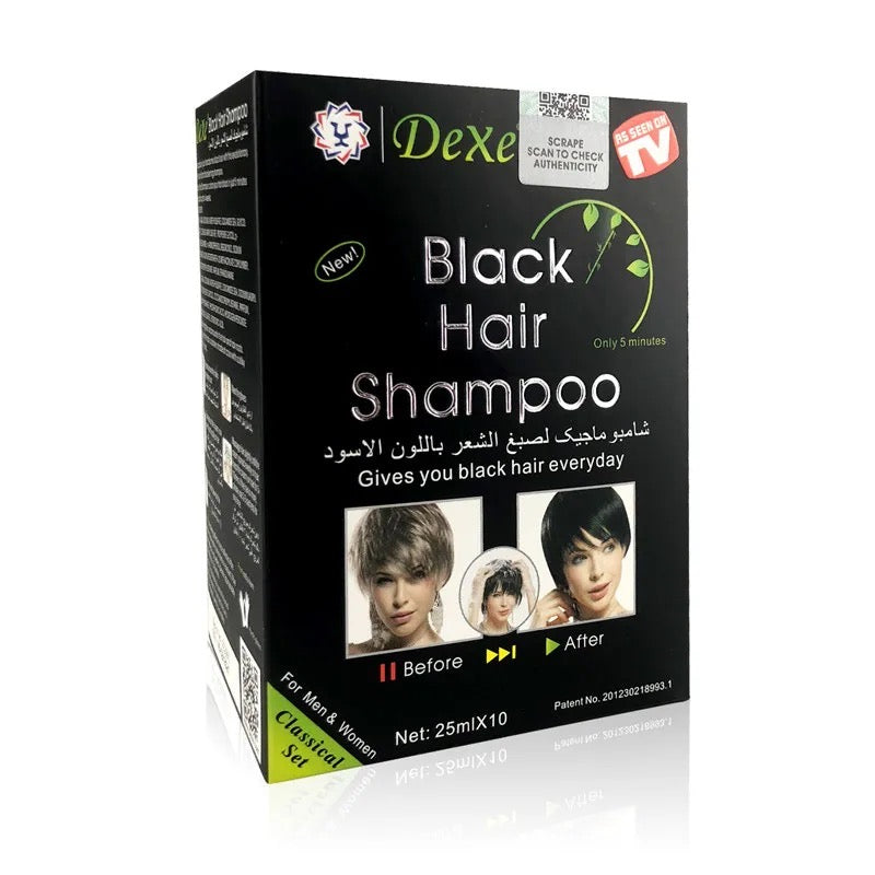 DEXE Black Hair Shampoo 5 minutes Instant Dye Permanent Hair Colour x 10 Pack