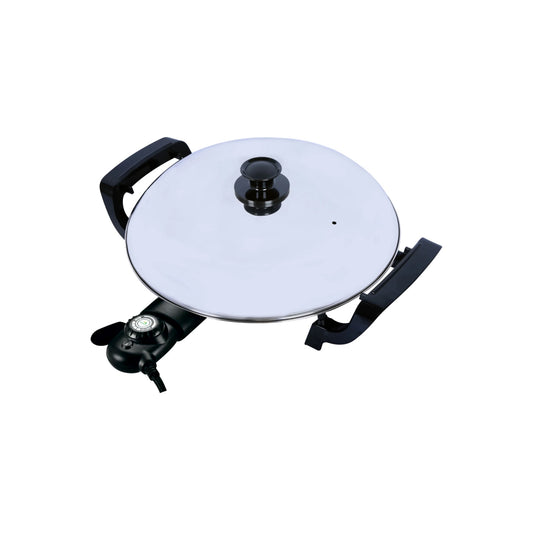 Bahta Electric Crepe and Injera Maker, 47cm Nonstick Surface, Manual Temperature Control, Cool Touch Handles, Professional Mitad Mogogo Griddle