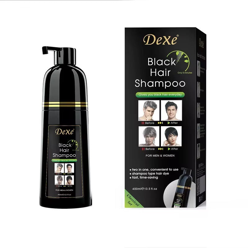 Dexe Organic Non Allergic Color Hair DyeShampoo Fast Grey Hair Coverage Black Hair Shampoo