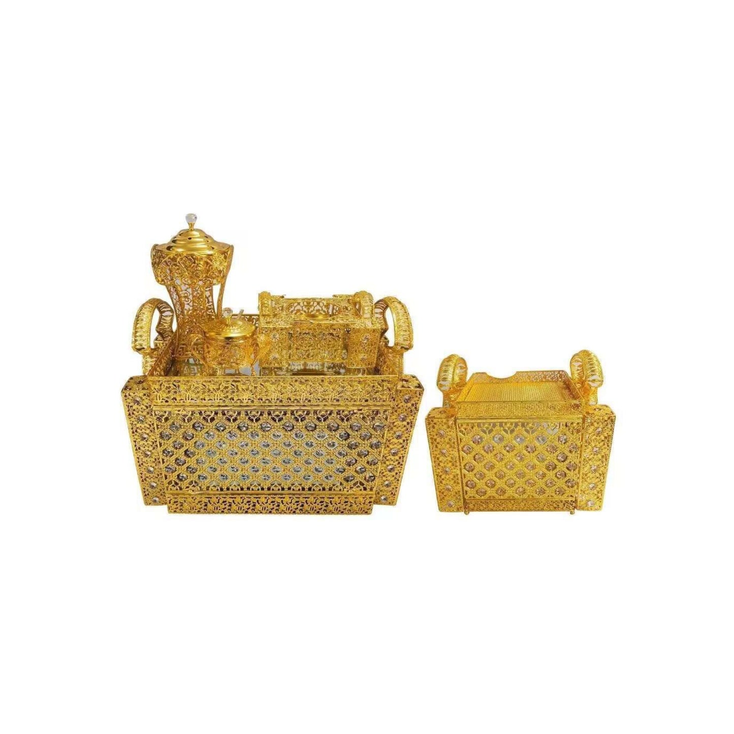 Traditional Ethiopian | Eritrean | Arabs Coffee Table Set, Rekebot Golden