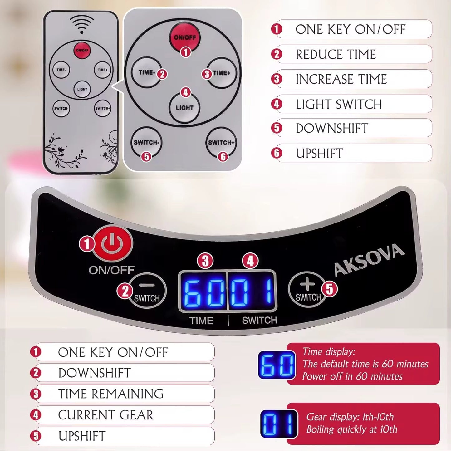 Vaginal Steam, 350ml Hot Tummy Timing Electric Steam Smart Temperature Control with Remote Control for Home (UK Plug 220V) |ዘመናዊ መውብኢ ጥሽ