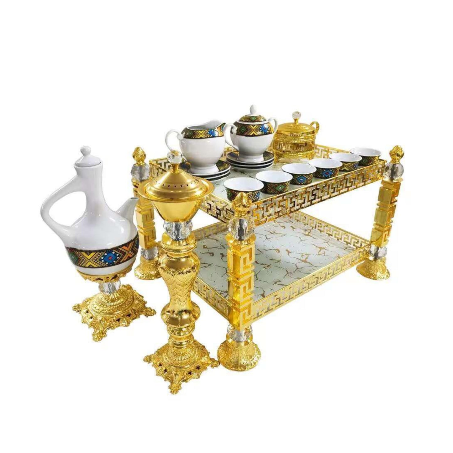 Traditional Ethiopian | Eritrean | Arabs Coffee Table Set, Rekebot Rectangle Shape