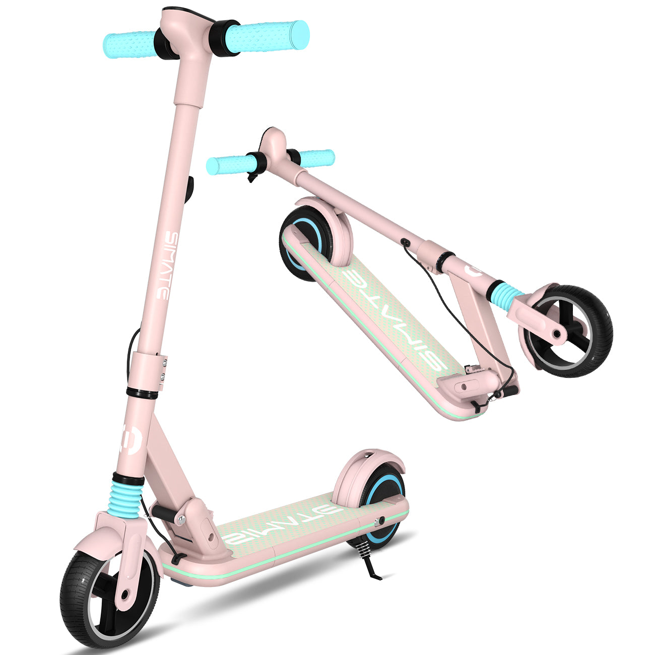 Simate Electric Scooter Kids S3 FoldingTeenager UK E Scooter LED Display14km/h- Black