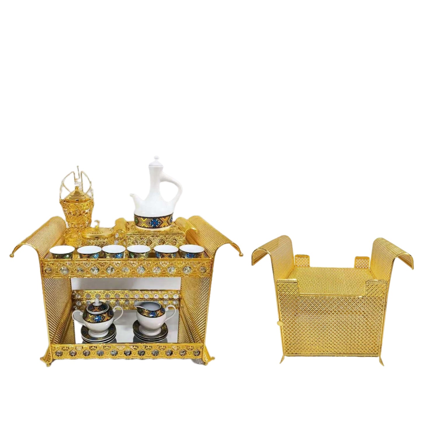 Traditional Ethiopian | Eritrean | Arabs Coffee Table Set, Rekebot Rectangle Shape