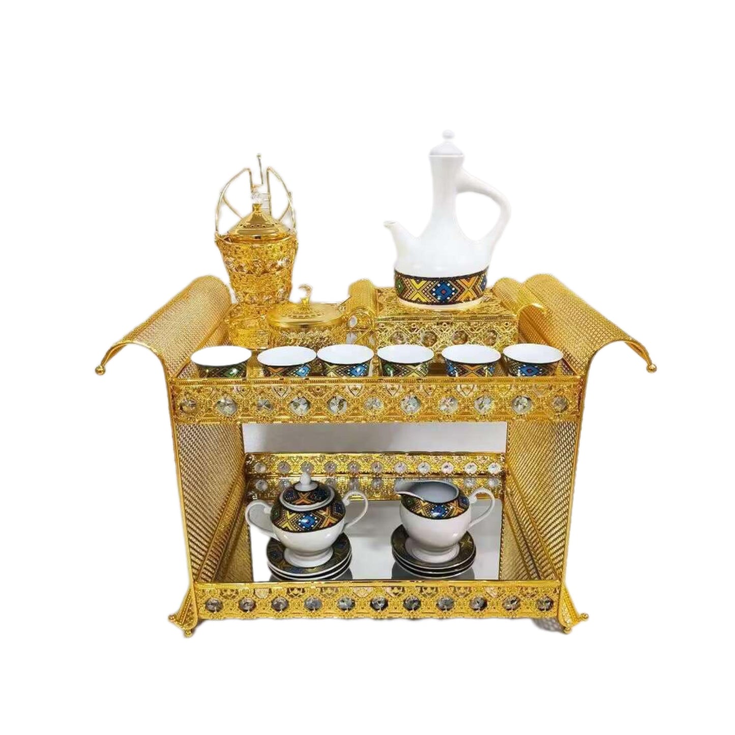 Traditional Ethiopian | Eritrean | Arabs Coffee Table Set, Rekebot Rectangle Shape