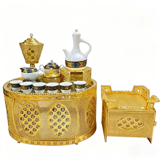 Traditional | Eritrean | Ethiopian | Arabs Coffee Table Set, Rekebot Oval Shape