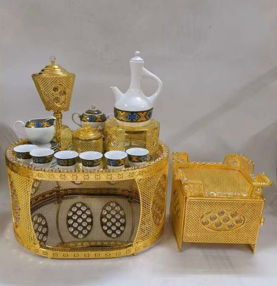 Traditional | Eritrean | Ethiopian | Arabs Coffee Table Set, Rekebot Oval Shape